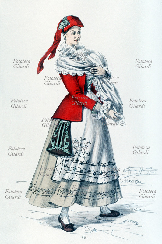 SARZANA (La Spezia) costume tradizionale femminile. Tavola n. 78 da \