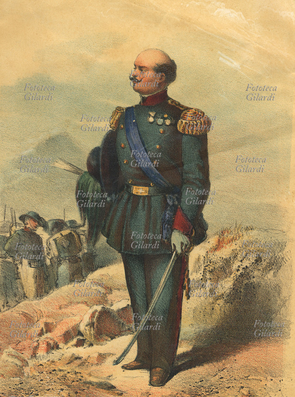 GENERALE italiano del periodo risorgimentale, non identificato a causa del danneggiamento sulla stampa (si legge solo il finale \