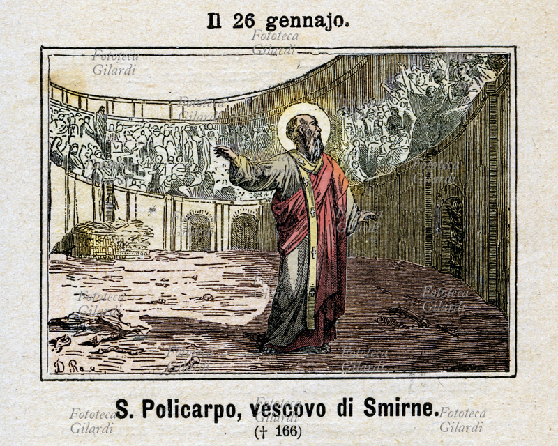 San POLICARPO (69 circa - 23 febbraio 155), Vescovo e teologo, martire, di Smirne. Arrestato durante l\