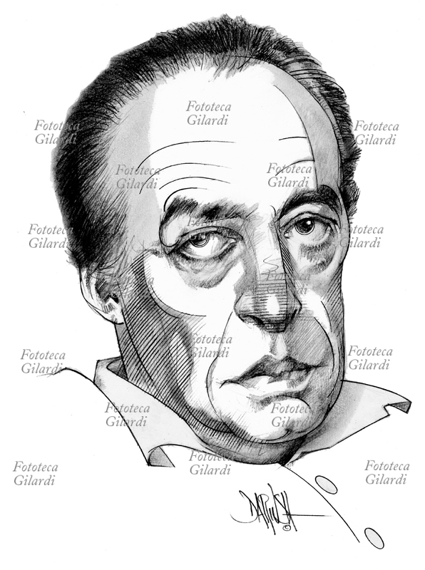 Lucio COLLETTI (1924-2001) filosofo e politico italiano. Eletto deputato nelle elezioni politiche del 1996 e del 2001 nel partito Forza Italia. Ritratto, illustrazione di Dariush Radpour, disegno a matita lavorato digitale 2004. Questa immagine non può essere utilizzata con tariffa inferiore a € 80,00