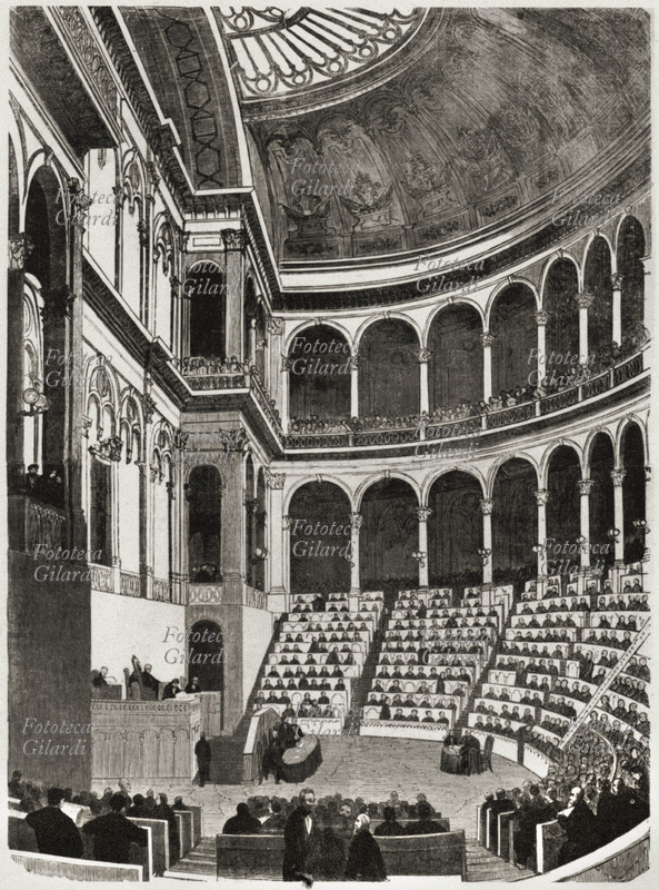 RISORGIMENTO Parlamento: la nuova aula dei deputati nel Parlamento Nazionale a Torino, 1861