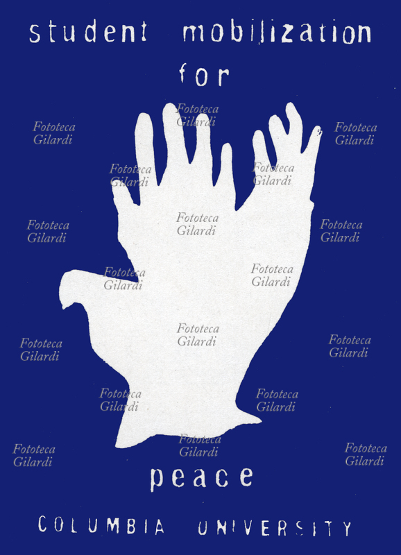 PACE Manifesto pacifista, promosso dagli studenti della Columbia University, New York 1970