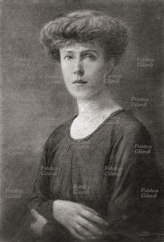 Elisabetta Wittelsbach of Bavaria (1876 - 1965) Queen of Belgium, portrait of 1914. Daughter of the Duke in Bavaria Carl Teodoro (1839-1909) and of its second wife Maria José di Braganza (1857-1943); She married in the 1900 Alberto di Sassonia-Coburgo-Gotha (1875-1934) heir to the throne of Belgium, becoming so the third Queen of the Belgian in 1909, to the dead women of Leopoldo II, uncle of Alberto.