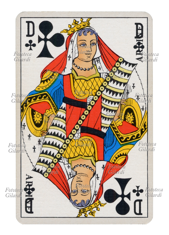 CARTA DA GIOCO Francese. Serie regionale per il gioco a 32 carte chiamato Belote, che mantiene nelle figure Roi, Dame, Valet, i nomi antichi della tradizione: la Donna di Fiori è \