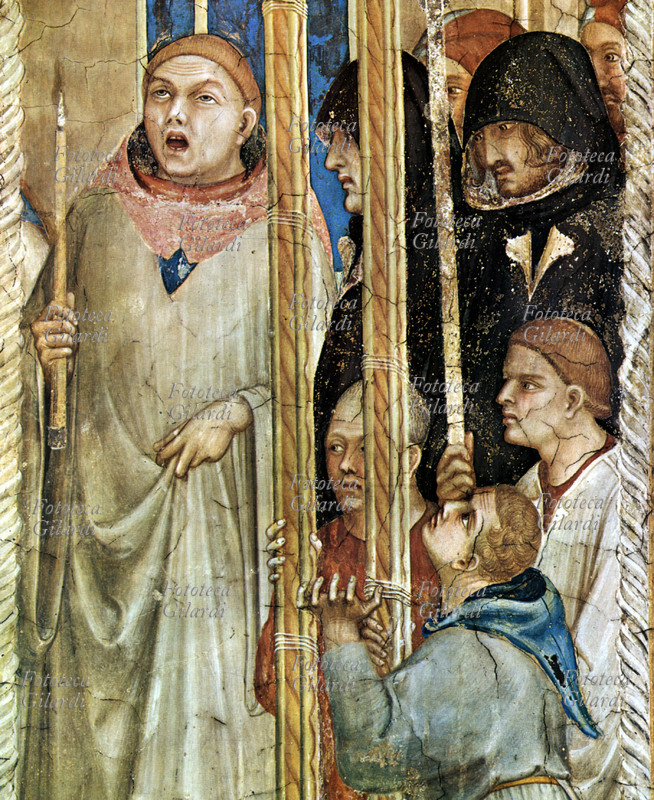 Simone MARTINI (1284-1344) San Martino. Monaco che canta insieme a monaci addolorati. Dettaglio delle \