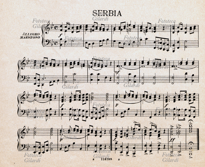 INNO NAZIONALE DELLA SERBIA partitura, edizioni Ricordi, Milano 1917