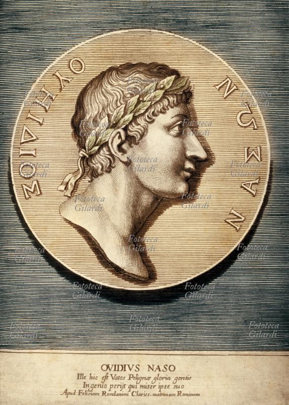 Publio OVIDIO NASONE (43 a.C.-17 d.C.) poeta elegiaco latino di Sulmona. Fu esiliato da Augusto a Tomi in Mesia, dove morì. Fra le sue opere le celebri \
