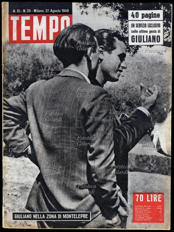 Salvatore GIULIANO (1922-1950) Copertina del periodico illustrato Tempo. \