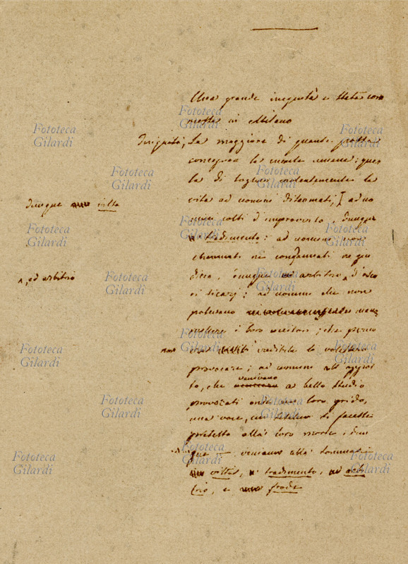RISORGIMENTO Prima pagina autografa (fac-simile) dell\