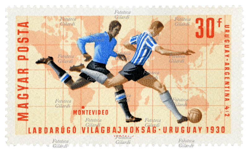 CALCIO Francobollo della serie "Coppa del mondo FIFA 1966 - Regno Unito" emessa dalle poste magiare in occasione del campionato mondiale disputato dall\