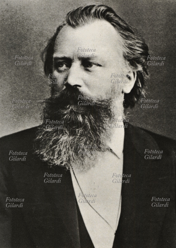 Johannes BRAHMS (1833-1897) ritratto fotografico in primo piano, 1878 circa