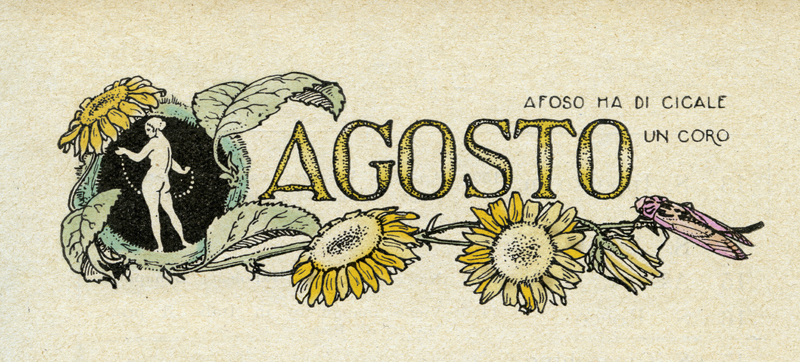 AGOSTO ALLEGORIA DA CALENDARIO AGOSTO ALLEGORIA DA CALENDARIO