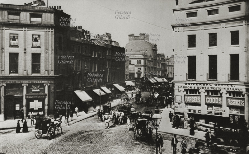 LONDRA Piccadilly Circus. Veduta fotografica di anonimo, Regno Unito 1880 circa.