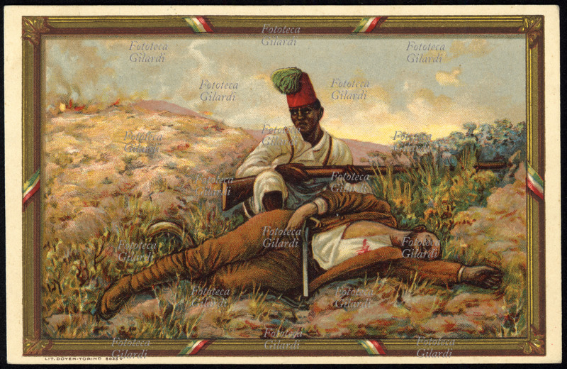 GUERRA DI LIBIA 1912 Corpi indigeni eritrei. Cartolina postale commemorativa dedicata alle \