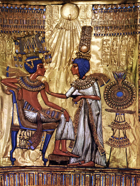 TUTANKHAMEN CON LA MOGLIE SOTTO IL DIO ATON TUTANKHAMEN CON LA MOGLIE SOTTO IL DIO ATON
