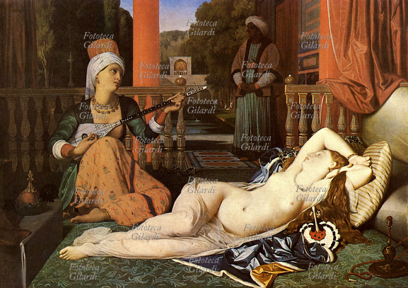 Jean Auguste Dominique INGRES (1780-1867) Odalisca con schiava. Olio su tela, 1842