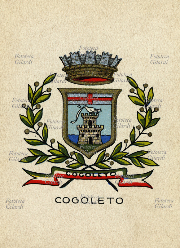 COGOLETO (Genova) Vi sorgeva un castello molto antico, demolito nel 1809, in occasione della costruzione della grande strada litoranea. Scudo d\