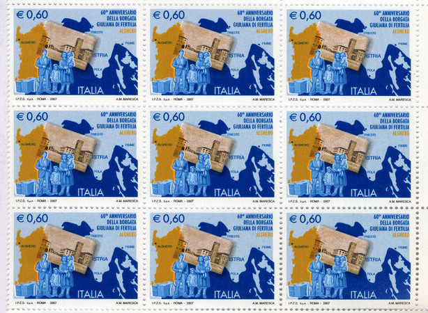 FRANCOBOLLI COMMEMORATIVI PROFUGHI GIULIANI 2007 FRANCOBOLLI COMMEMORATIVI PROFUGHI GIULIANI 2007