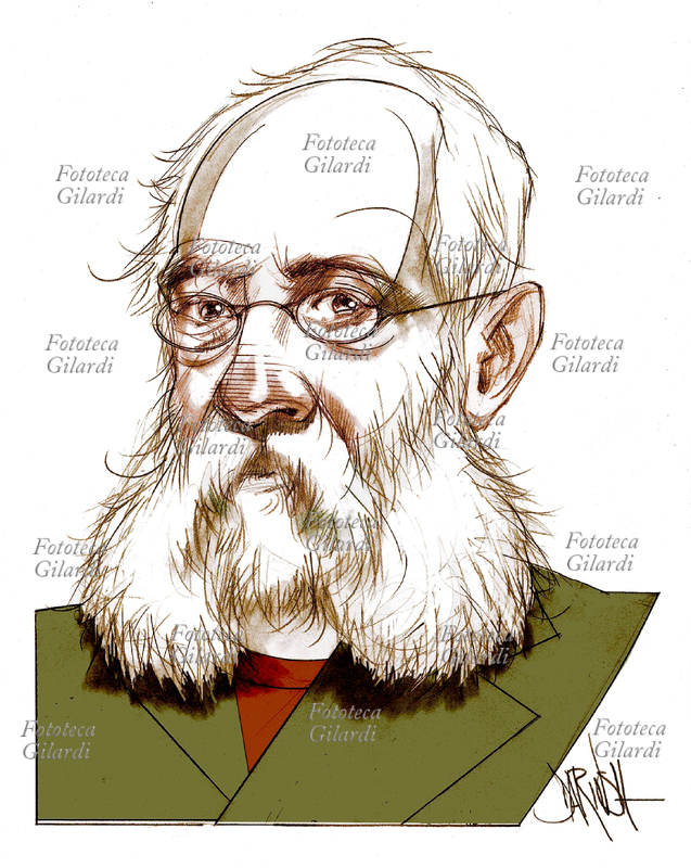 Ferdinando PETRUCCELLI DELLA GATTINA (1815 - 1890) giornalista, scrittore, patriota e politico italiano. Illustrazione di Dariush Radpour, disegno a matita colorato digitale, 2016. Questa immagine non può essere utilizzata con tariffa inferiore a € 80,00