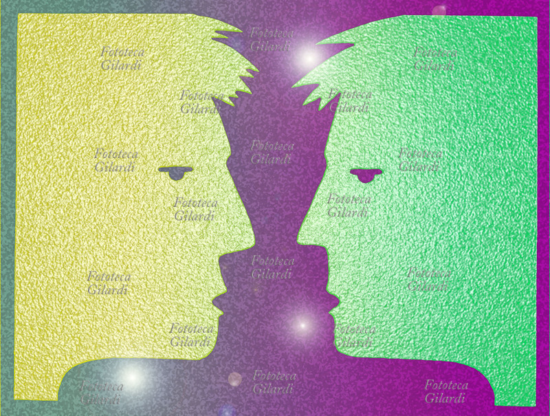 ASTROLOGIA Segno zodiacale dei Gemelli, elaborazione grafica digitale di Elena Piccini. Italia, XXI secolo.