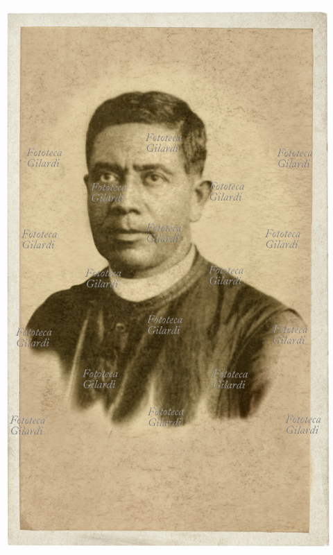 Christopher MAGALLANES JARA (1869 - 1927) and Mexican missionary priest. He was shot along with 24 companions during the anti-Catholic persecution called Cristero War (revolt of the Cristeros or Cristiada), promoted by the government of President Plutarco Elias Calles of Mexico. He was proclaimed a saint by Pope John Paul II in 2000. Commemoration 21 May. Photographic portrait image for devotional, Mexico twentieth century.