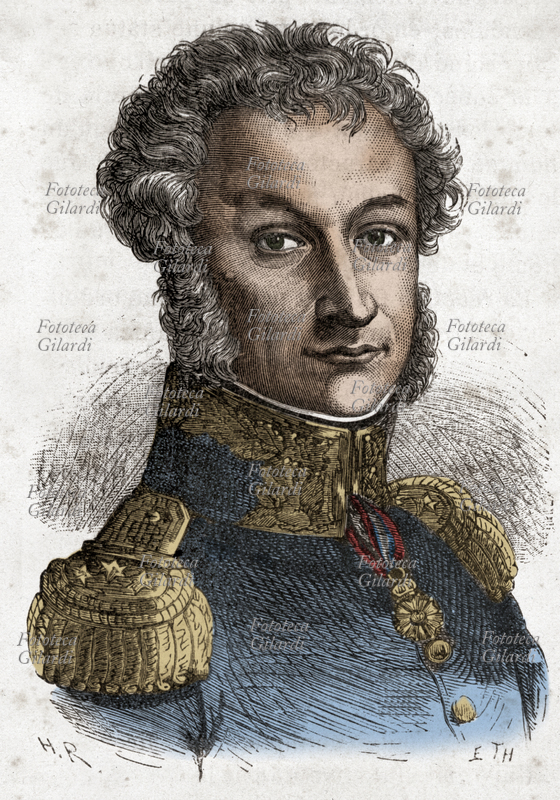 CAMBRONNE (1770-1842) Pierre Jacques Étienne visconte di, generale francese - stampa colorata, XIX secolo