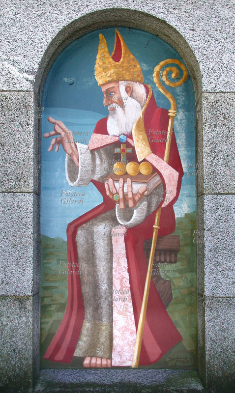 SAN NICOLA (15 marzo 270 – 6 dicembre 343) Affresco in Cappelletta sulla strada per Carisolo (TN), 1999.