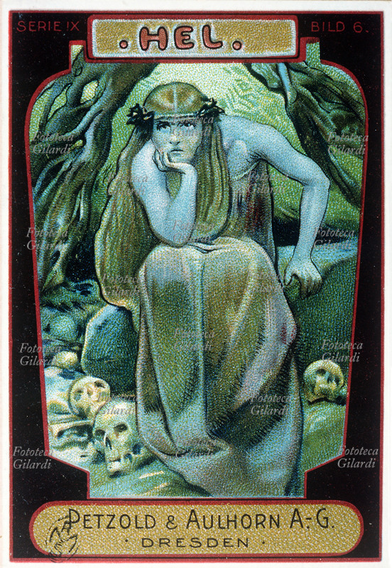 HEL Divinità femminile vichinga, figlia di Loki e della gigantessa Anberbode (Angrboða), è la regina dei morti senza onore, per colpa o disgrazia, coloro che non si sono meritati il Valhalla e quindi sono da lei accolti nella landa oscura e gelata dell\