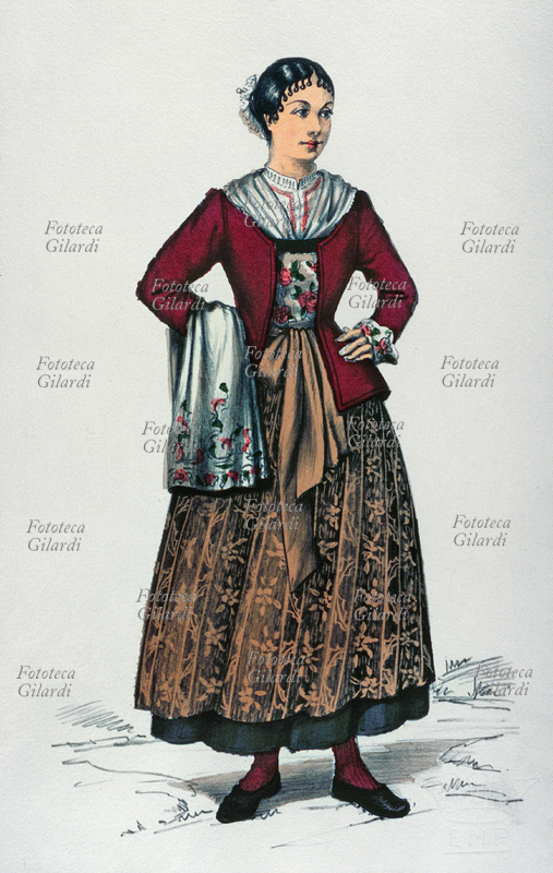 AMPEZZO (Udine) costume tradizionale femminile. Tavola n. 68 da \