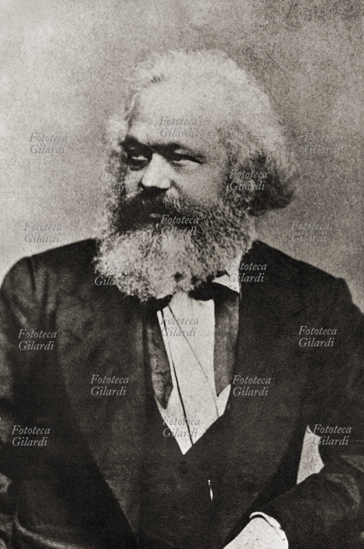 Karl MARX (1818-83) economista e filosofo fondatore del socialismo scientifico. Ritratto fotografico del 1872