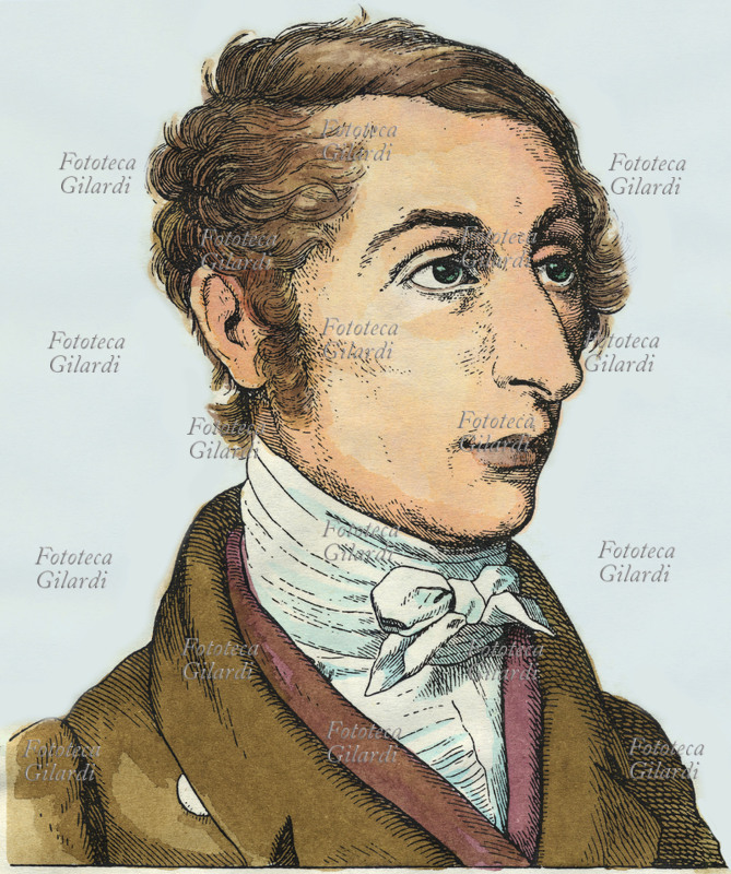 Karl Maria von WEBER (1786-1826) compositore tedesco. Stampa acquarellata dell\