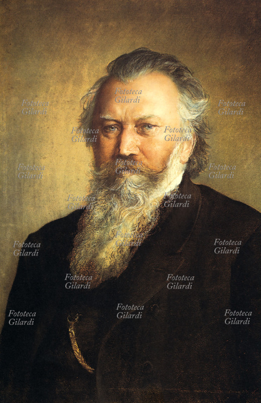 Johannes BRAHMS (1833-1897), ritratto in un pastello di Ludwig Michalek, 1891