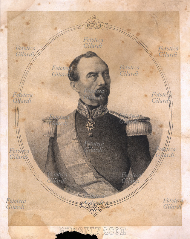 Carlo ESPINASSE (Charles-Marie-Esprit, 1815-1859) ufficiale francese fu promosso generale per aver comandato le truppe che nel 1851 appoggiarono il colpo di stato di Napoleone III. Prese parte alla spedizione di Crimea, fu a capo della seconda divisione del corpo d\