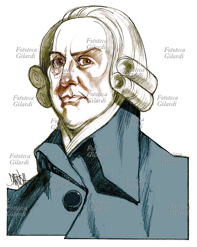 Adam SMITH (5 June 1723 - 17 July 1790), Scottish philosopher and economist, laid the foundations for classical political economy. Portrait, illustration by Dariush Radpour, colored digital pencil drawing sd This image cannot be used for rates less than € €€ 80.00