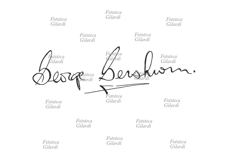 George GERSHWIN (1898-1937) firma autografa del compositore, pianista e direttore d\