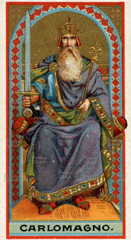 CARLOMAGNO (742-814) Ritratto di Carlomagno. Re dei Franchi dal 771, re dei Longobardi dal 774 e Imperatore del Sacro Romano Impero dal Natale dell\