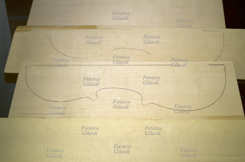 PANEVEGGIO tagli di abete rosso destinati a diventare tavole di violino, provenienti dalla "Foresta Demaniale di Paneveggio", la "foresta dei violini". Nella fascia fra i 1500 e i 1900 metri di altitudine del Parco naturale Paneveggio-Pale di San Martino, la vegetazione è costituita in altissima percentuale di abete rosso; qui si trovano gli "abeti di risonanza", alberi il cui legno ha caratteristiche ideali per la costruzione di strumenti ad arco. Fotografia di Elena Piccini, Italia, agosto 2013