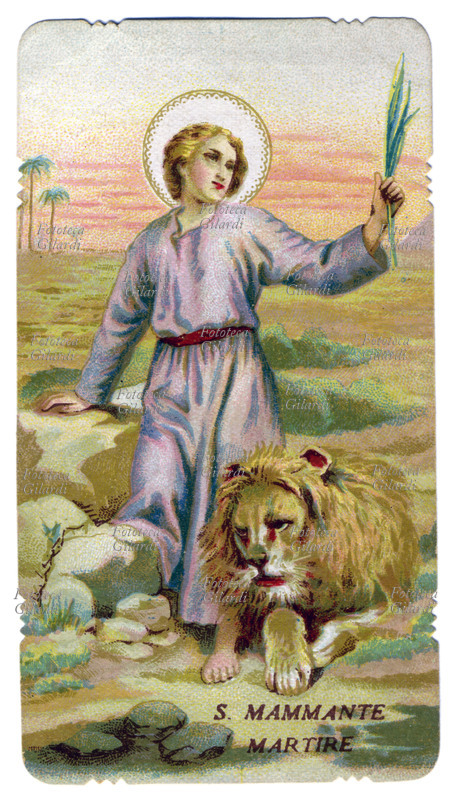 SAN MAMMANTE subì il martirio nel 275. I suoi gentiori, ferventi cristiani morirono di stenti appena dopo averlo visto nascere, prematuro. Ebbe una breve vita, le cui diffcoltà rinforzarono la sua fede cristiana. L\