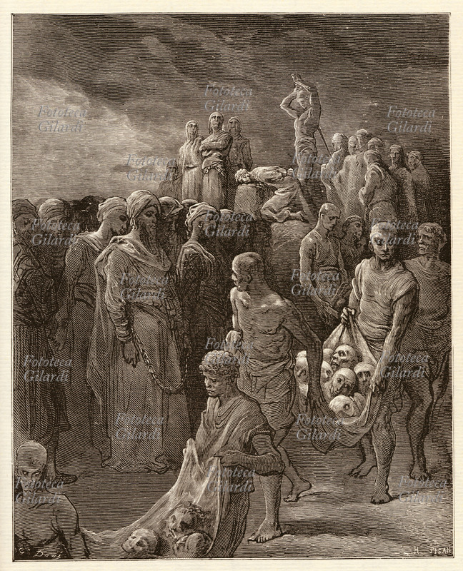 Gustave DORÉ (1832-1883) Crociate. Riccardo I Cuor di leone per rappresaglia fa mettere a morte i prigionieri dell\