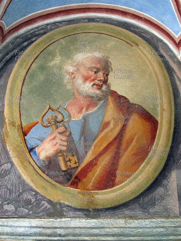 SAN PIETRO affresco votivo del XVIII secolo. Fotografia di Elena Piccini, Italia 2002.