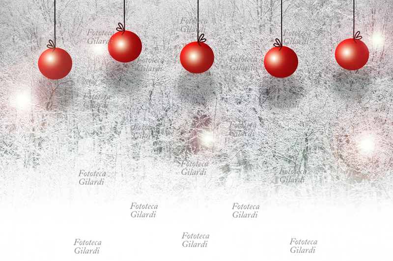 NATALE sfondo natalizio: veduta bosco durante una nevicata. Fotografia di Patrizia Piccini, Ponzone (AL) combinata con grafica di Elena Piccini, gennaio 2009