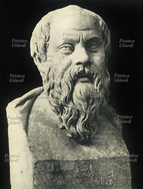SOCRATE 469-399 a.C. filosofo greco, busto in marmo.