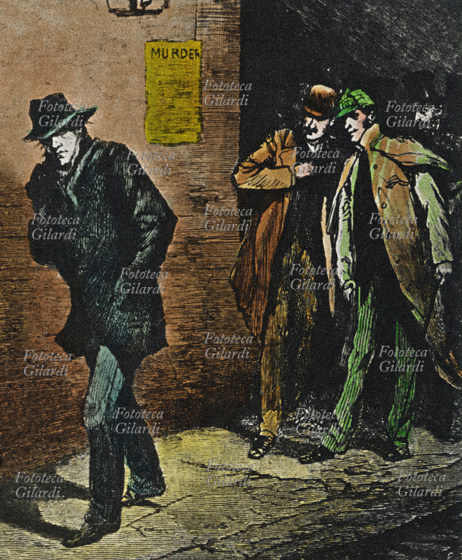 JACK lo Squartatore. Assassino e maniaco sessuale uccideva prostitute tagliandogli la gola. La psicosi di terrore creatasi a Londra in quel periodo portò al crearsi di squadre di volontari chiamati \