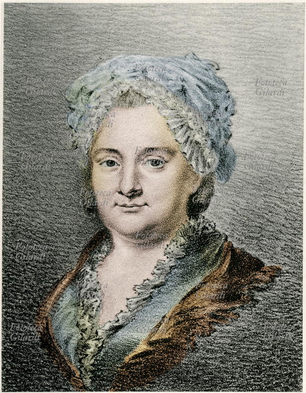 Katharina Elisabeth GOETHE (19 February 1731 - 13 September 1808), born Katharina Elisabeth Textor, mother of Johann Wolfgang von Goethe. Portrayed in a lithograph from a painting by Hendschel, Germany, 19th century