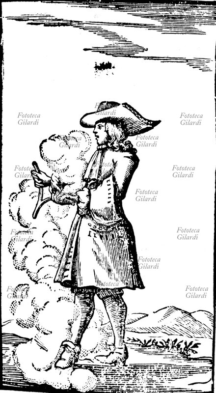 RABDOMANZIA Illustrazione raffigurante il rabdomante francese Giacomo Aymar (1662 - ?), che rilanciò l\