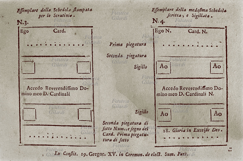 VATICANO Pagina da Manuale per il funzionamento del Conclave. \