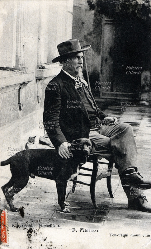 Frédéric MISTRAL (8 settembre 1830 – 25 marzo 1914) Scrittore e poeta francese di lingua occitana, ritratto con il suo cane Ten-t\