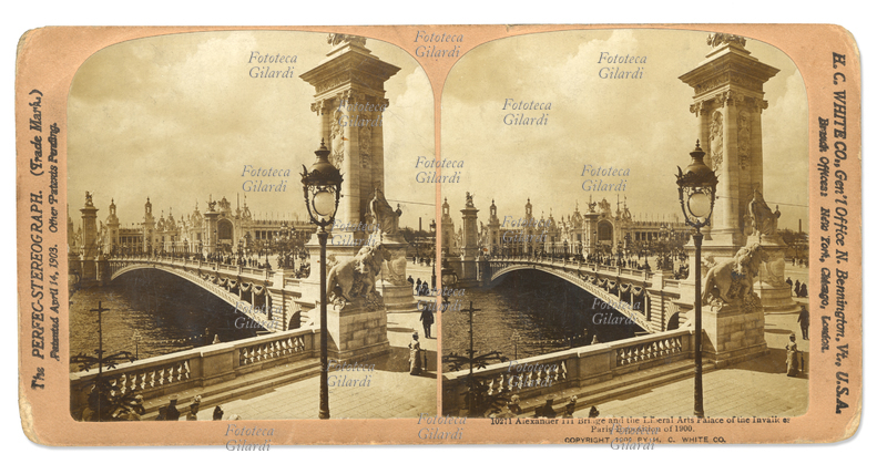 PARIGI 1900. Veduta fotografica stereoscopica dell\