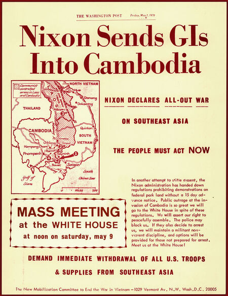 MANIFESTAZIONE CONTRO LA GUERRA IN CAMBOGIA MANIFESTAZIONE CONTRO LA GUERRA IN CAMBOGIA