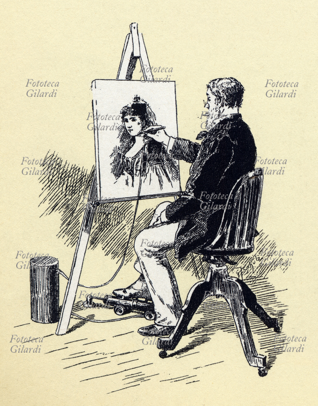 STORIA DELLA FOTOGRAFIA ritocco della stampa fotografica mediante aerografo ad aria compressa con azionamento meccanico a pedale, un metodo che venne adottato nei primi laboratori fotografici aperti negli Stati Uniti; in Europa questa tecnica di ritocco veniva perciò definita "all\